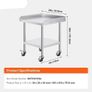 Stainless Steel Work Table 61x61 cm Commercial Food Prep Table W/ 4 Casters Image 4