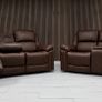 Roman 3+2 Leather Manual Recliner Sofa Image 5