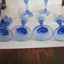 Set of 8 Vintage Bormioli Rocco Zaffiro talian Wine Glasses Indigo Stem Image 7