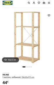 IKEA HEJNE soft wood shelves 2 sections