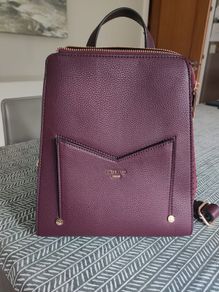 Dune backpack / handbag in burgundy
