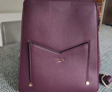 Dune backpack / handbag in burgundy