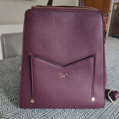 Dune backpack / handbag in burgundy