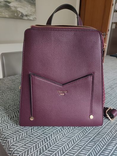 Dune backpack / handbag in burgundy