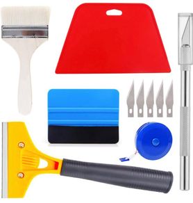 Wallpaper Hanging Kit Wallpaper Tools Wallpaper Smoothing Tool with Paint Brush, Wallapaper Scraper, Red Squeegee, Tape Measure (FREE POSTAGE)