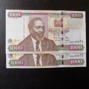Kenya 2010.Consecutive Pair.1000 Shillings.A/Uncirculated.