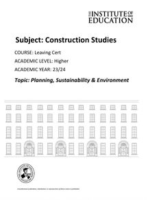 Leaving Cert Construction Studies Institute Notes