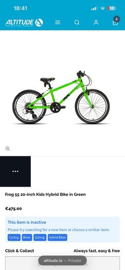 Frog 55 hybrid kids bike