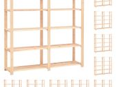 5-Tier Storage Racks 10 pcs 170x38x170 cm Solid Pinewood 500 kg