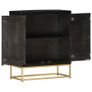 Sideboard Black and Gold 60x30x75 cm Solid Mango Wood Image 5