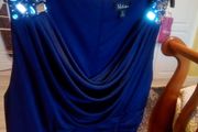 Stunning Dress navy ruched 14