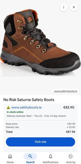 No Risk Saturne Safety Boots Size 46(11)