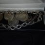Silver Link Chain and some coins. Image 3