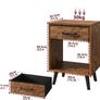 Nightstand Set of 2, Bedside Table, Side Table with Fabric Drawer Image 6