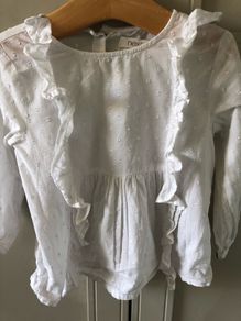 Next baby long sleeved broderie anglaise top 9-12 months