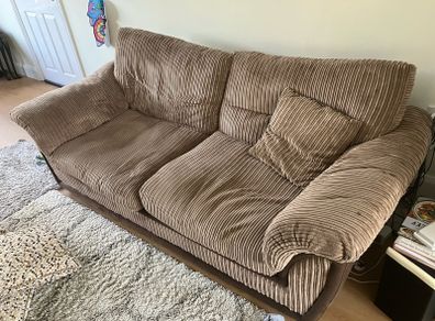 Brown corduroy couch for sale