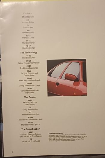 Ford Mondeo Car Brochure