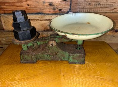 Vintage scales with weights