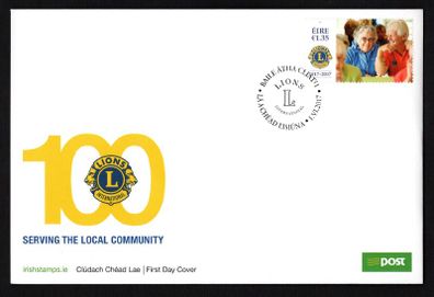 2017 Ireland The 100th Anniversary of Lions Clubs International Commemorative Stamp An Post First Day Cover (FDC)
