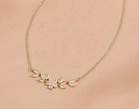 Crystal Pendant Gold Tone Necklace