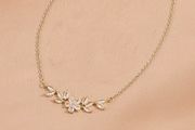Crystal Pendant Gold Tone Necklace
