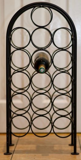 Wine Rack 16 bottle Black Steel