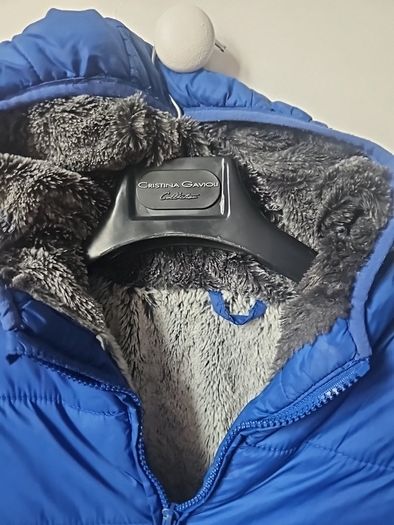 Boys faux fur lined snug hooded coat with pockets
