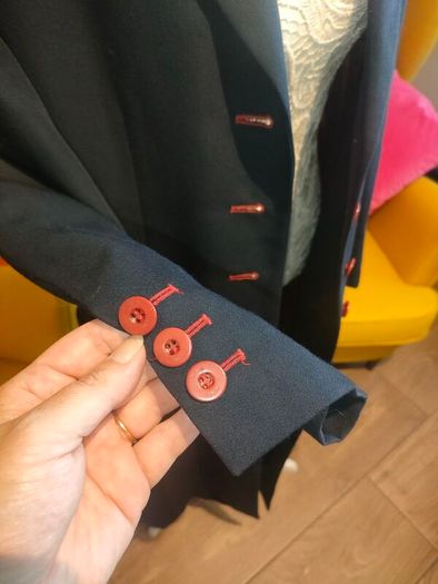 Vintage 90s Mondi Business maxi navy overcoat blazer