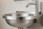 Small Bathroom Sink Washroom Semi-Circular Sink Washing Basin  Washbasin with Faucet for Bathroom Restroom Vanity Kitchen Laundry Restaurant Home Cafe Hotel