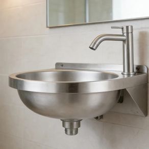 Small Bathroom Sink Washroom Semi-Circular Sink Washing Basin  Washbasin with Faucet for Bathroom Restroom Vanity Kitchen Laundry Restaurant Home Cafe Hotel
