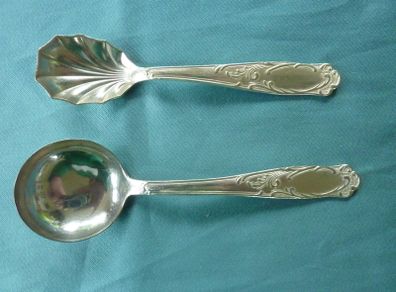 Vintage sugar and cream spoon set
