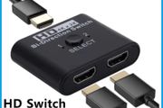 4K 60Hz HDMI Bi-Directional Switch 2x1 Splitter 2 Ports Input 1 Output For PC Laptop Monitor TV Projector Audio Video Converter