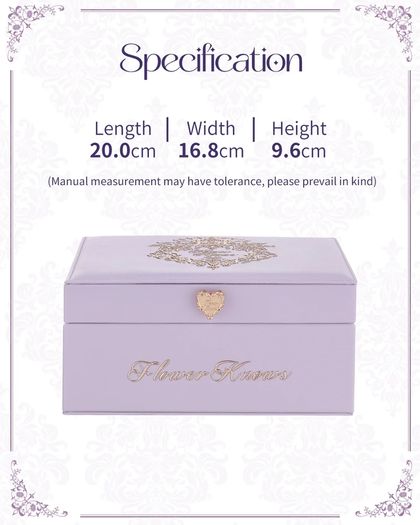 Flower Knows Violet Strawberry Rococo Collection Faux Leather Pearl Storage Box
