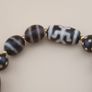 Vintage Himalayan Tibetan Dzi Agate Beads 2-Eyes Bracelet with Dotted Quartz Image 3