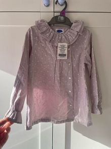 Patricia Mendiluce light purple/lilac star blouse with frill collar age 6