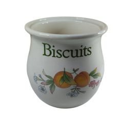Cloverleaf Peaches and Cream Biscuit Jar / Barrel 16Cm Tall (Missing Lid)