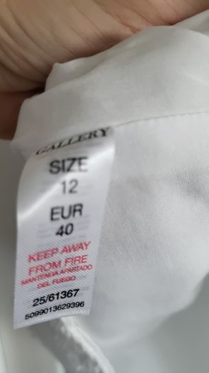 GALLERY white frill shoulder strap Sz 12