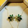 Swarovski stunning green necklace and matching earrings set. Image 2