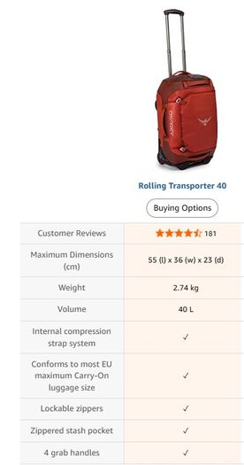Osprey Transporter 40