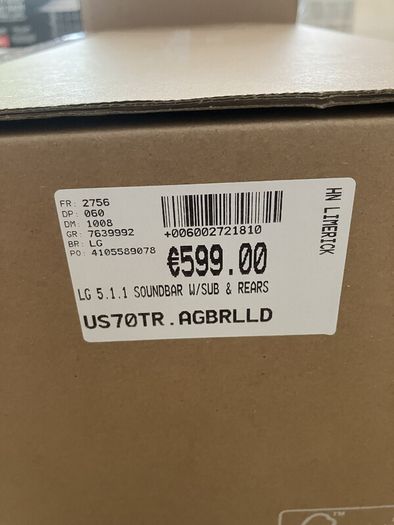 LG Home cinema soundbar - Model US70TR
