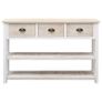 Sideboard Natural and White 115x30x76 cm Wood Image 4