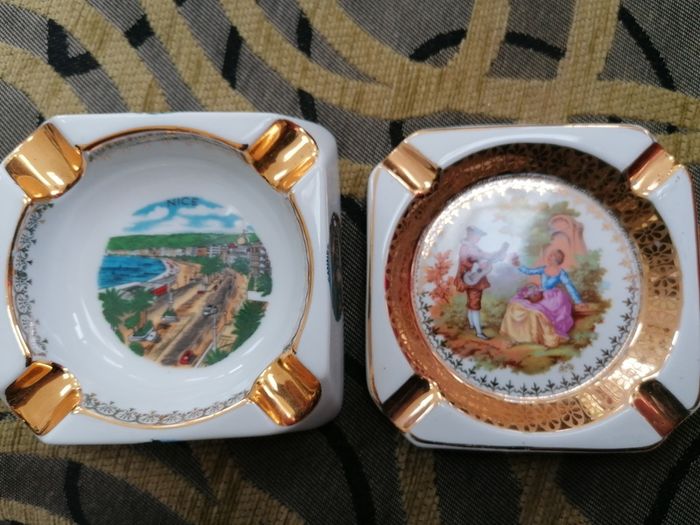 Two vintage French ashtrays