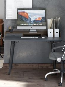 Alphason Memphis Charcoal Grey and Walnut Desk