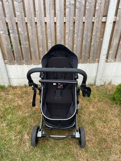 Magic ZC 3 in 1 Pushchair Pram Travel System, Baby Stroller 3 in 1 with Reversible Two Pushing Modes, Newborn Infant Carriage One-Click Folding, Toddler Buggy Aluminum Frame (739 Black)