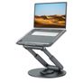 Telescopic Laptop Stand for Desk with 360 Swivel Base, Sit to Stand, Height Adjustable, Portable Riser Holder for Good Posture, Compatible with MacBook Pro, All Laptops 10-17"-Gray Image 2