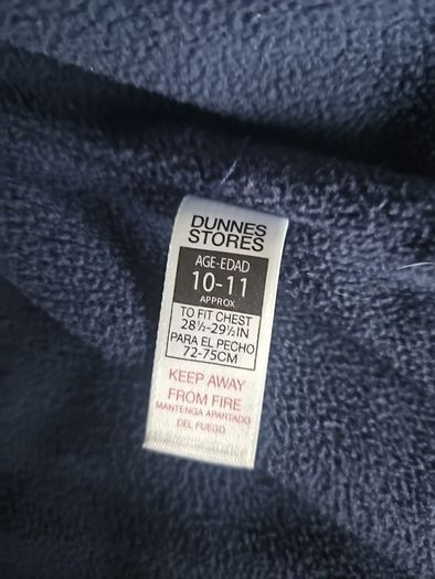 Navy boys padded fleece lined hooded coat with pockets