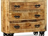 Sideboard with 3 Drawers Rough Mango Wood