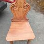 two oak chairs and an old  card table Image 4