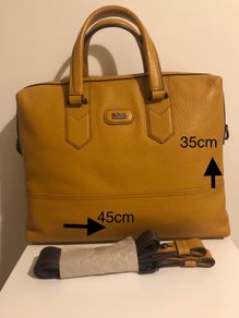 Hugo Boss leather messenger/travel bag