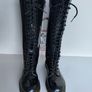 Dr Martens 1b60 20 eye high knee tall patent black boots UK4 EU37 US6 Image 2